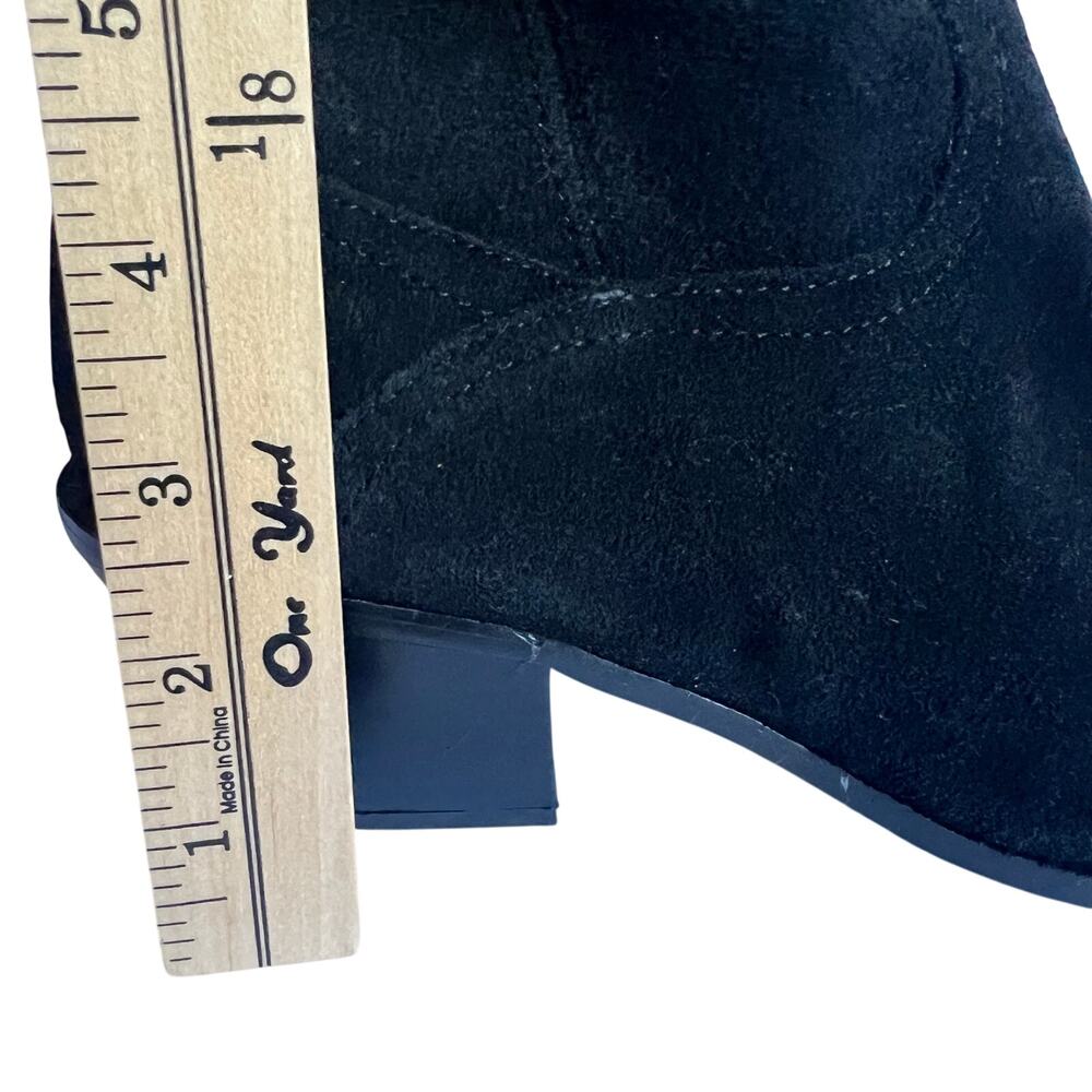 ZARA Embroidered Black Suede Western Tall Cowboy Boots Size 40 EU - Picture 14 of 15